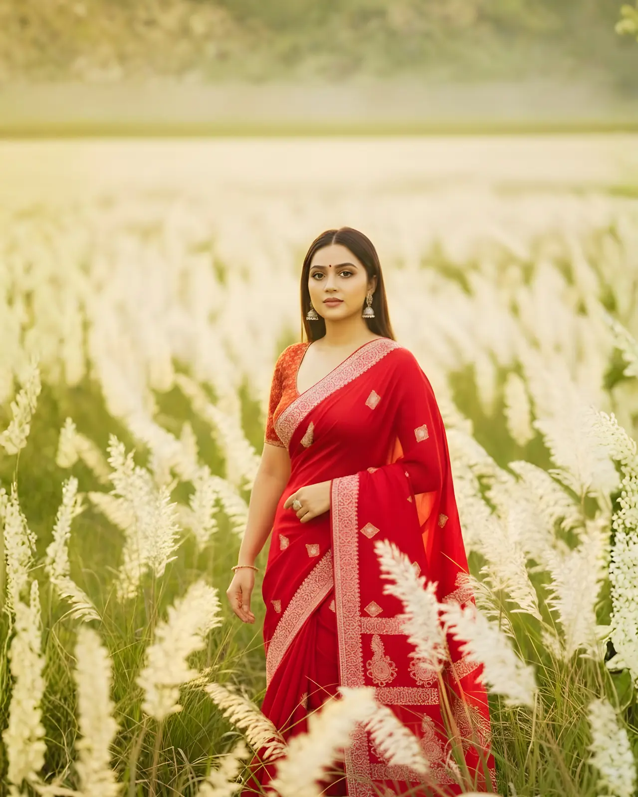 শাড়ি: 🌺 লাল গোধূলি 🌺