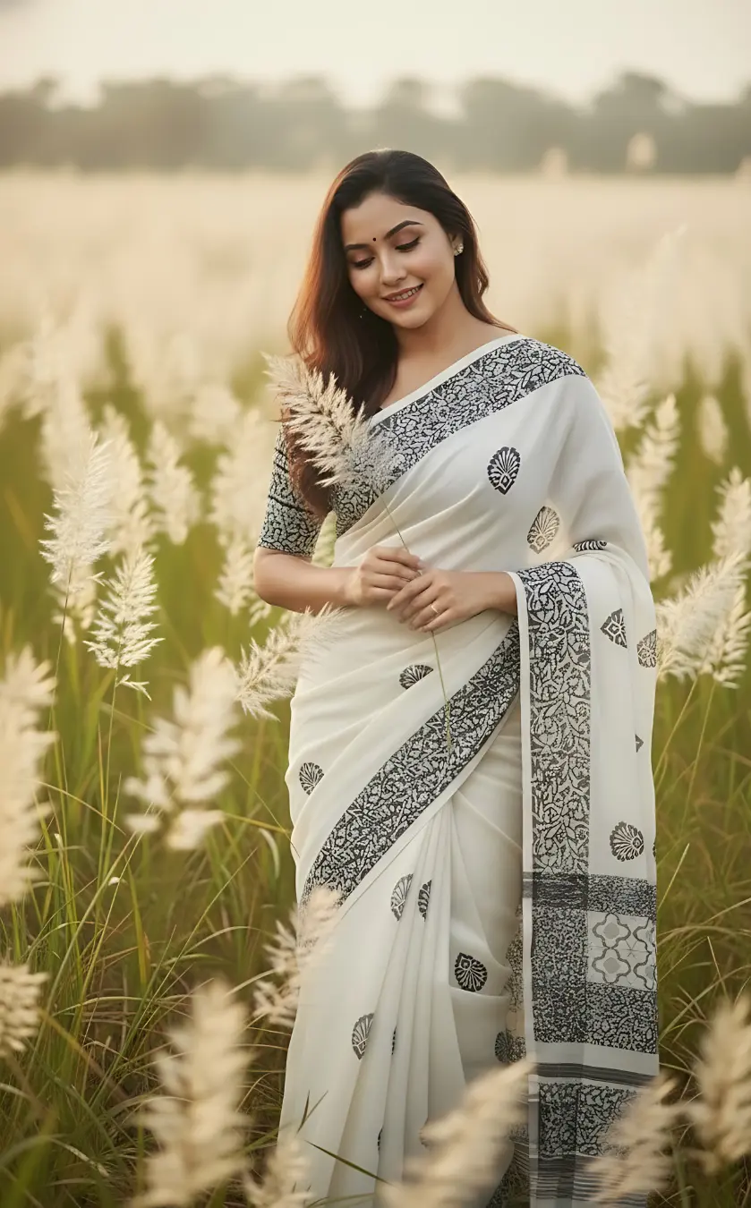 শাড়ি: 🌿 কাশবনের মায়া 🌿